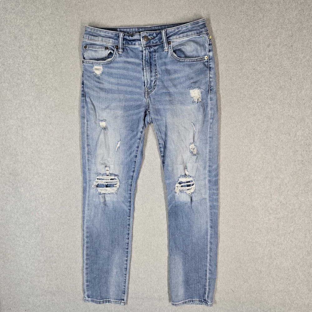 American Eagle Men Jeans 31X30 Blue Denim Y2K NEXT LEVEL AIRFLEX Slim Grunge